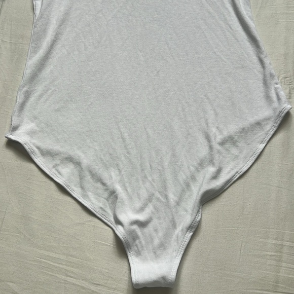 NWT MangoPop Modal V Neck Folded Over Short Sleeve Top Bodysuit - Picture 9 of 9